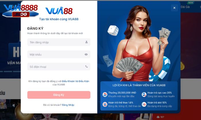 Các bước đăng ký tài khoản Vua88 chi tiết cho thành viên mới Các bước đăng ký tài khoản Vua88 chi tiết cho thành viên mới